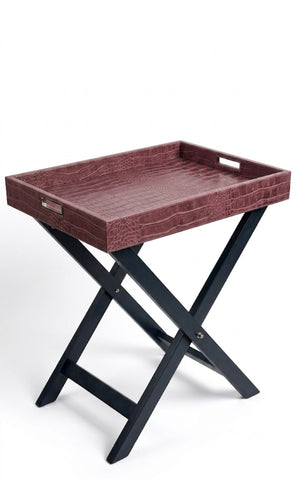 house-of-anantaa Luxembourg Butler Tray Table (Pink Croc)