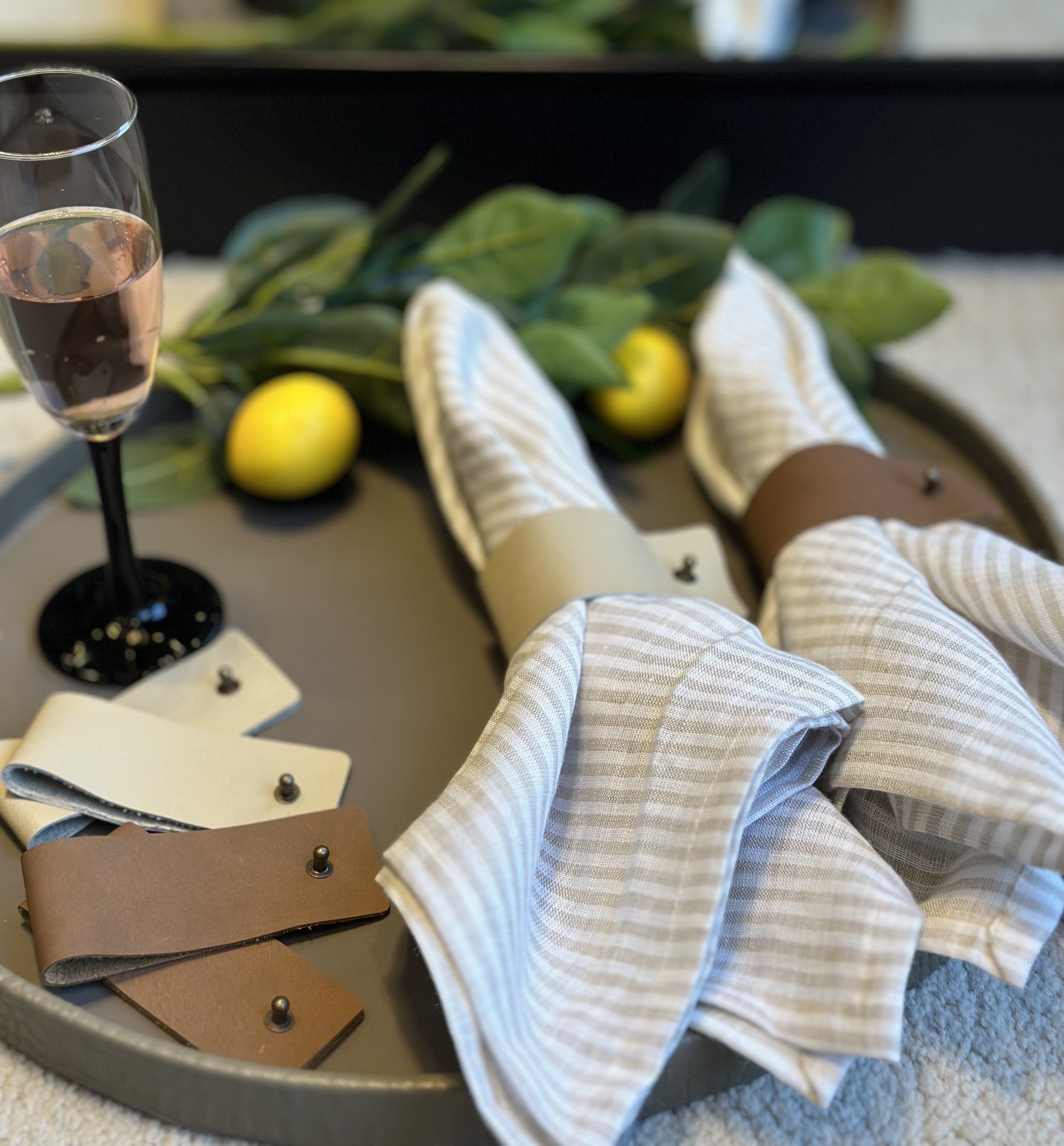 House Of Anantaa Napkin Ring Italian Cappuccino Napkin Rings