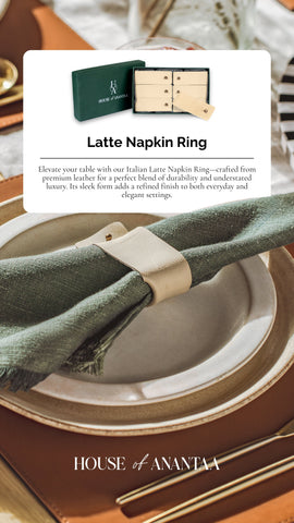 House Of Anantaa Napkin Ring Italian Latte Napkin Rings