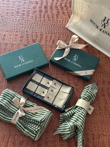 House Of Anantaa Napkin Ring Italian Latte Napkin Rings