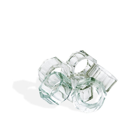 House Of Anantaa Napkin Ring Transparent Ice Napkin Rings-Set of 6