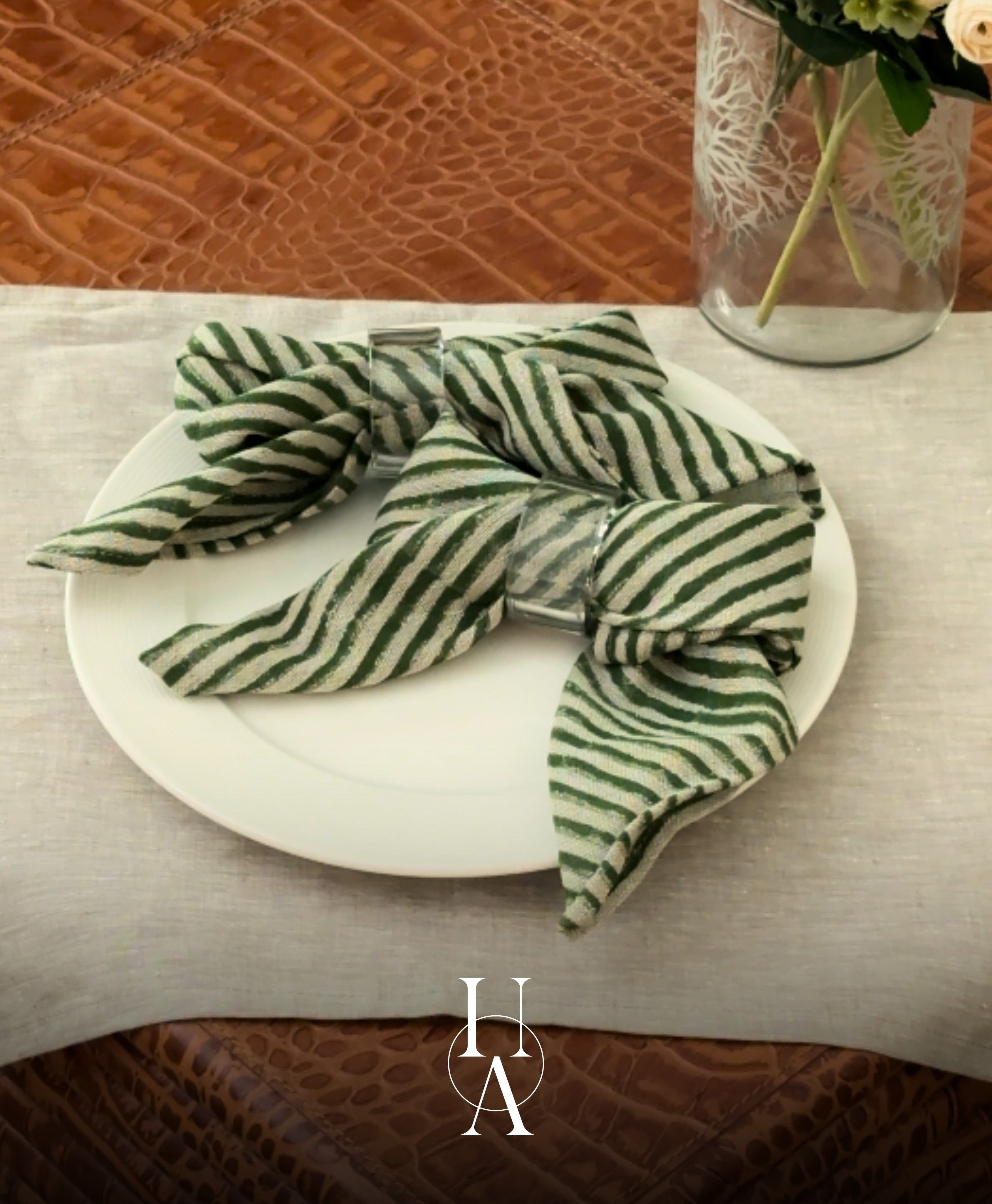 House Of Anantaa Napkin Ring Transparent Ice Napkin Rings-Set of 6