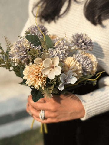 house-of-anantaa Peach & Lavender Ballum Flower - Peach & Lavender