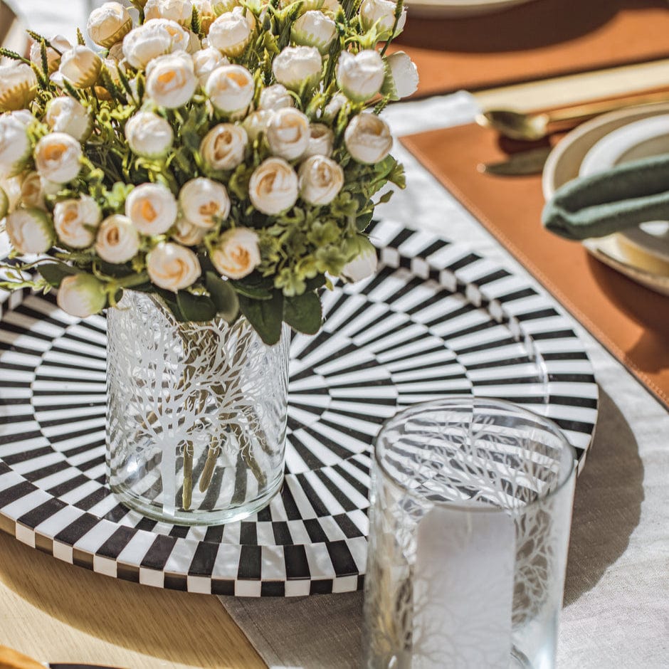 House Of Anantaa Platter & Bowl Black/White Safari Platter