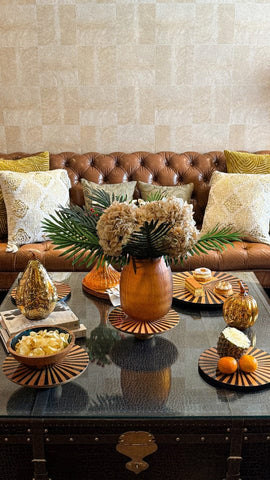 House Of Anantaa Platter & Bowl Yellow/Black Moana Canape Platter