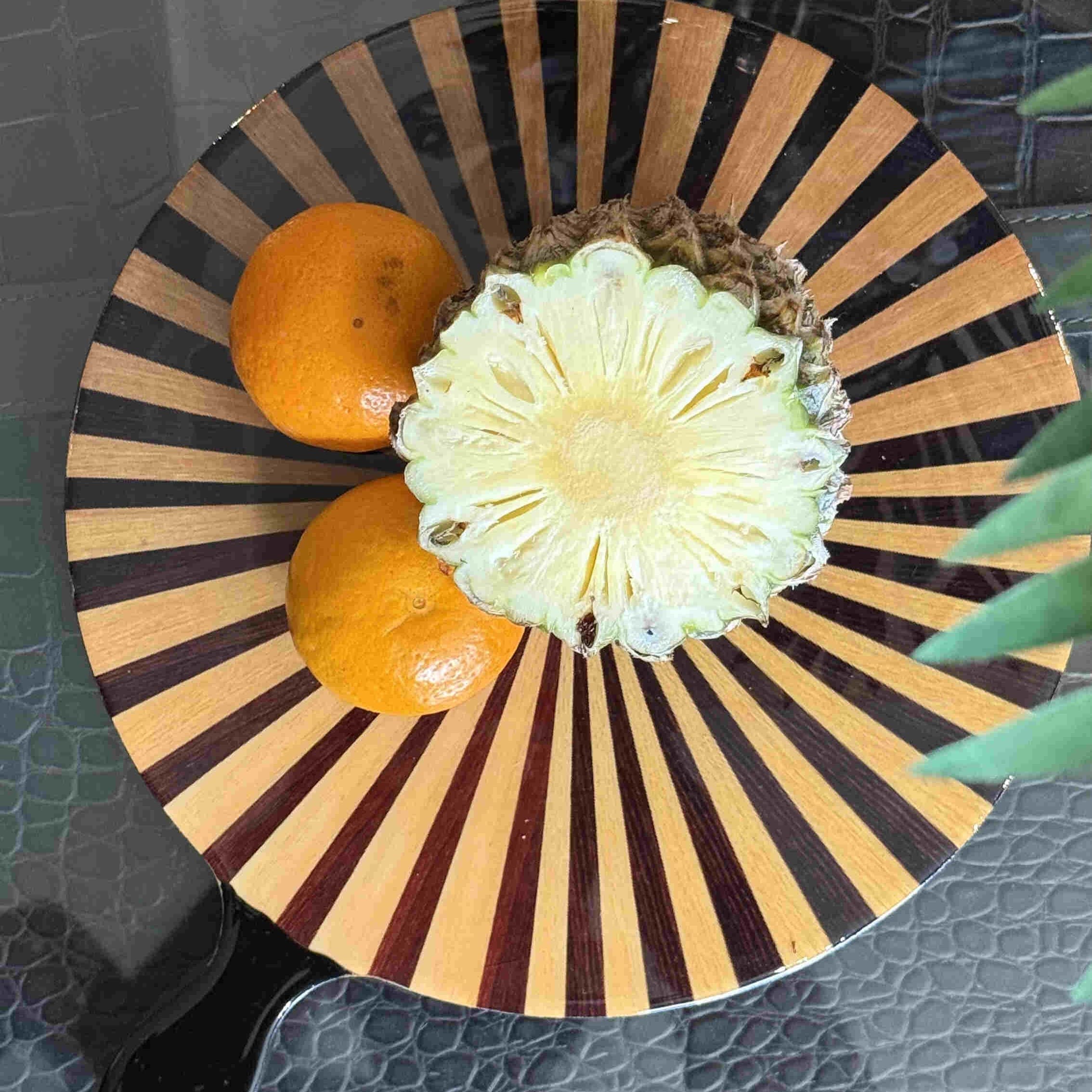 House Of Anantaa Platter & Bowl Yellow/Black Moana Pizza Platter