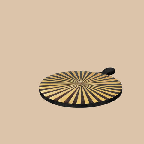 House Of Anantaa Platter & Bowl Yellow/Black Moana Pizza Platter