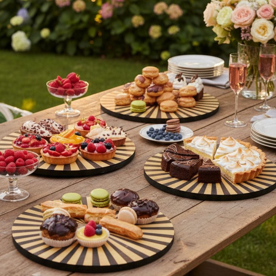 House Of Anantaa Platter & Bowl Yellow/Black Moana Serving Platter