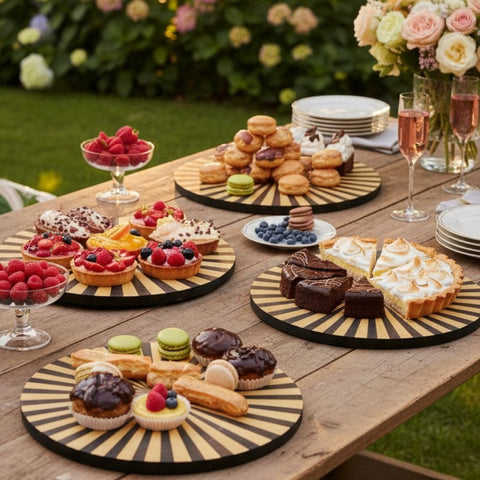 House Of Anantaa Platter & Bowl Yellow/Black Moana Serving Platter