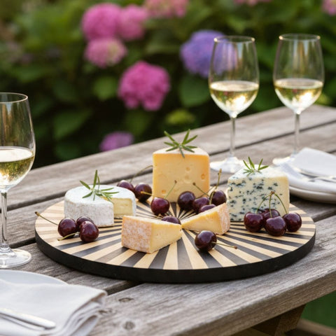 House Of Anantaa Platter & Bowl Yellow/Black Moana Serving Platter