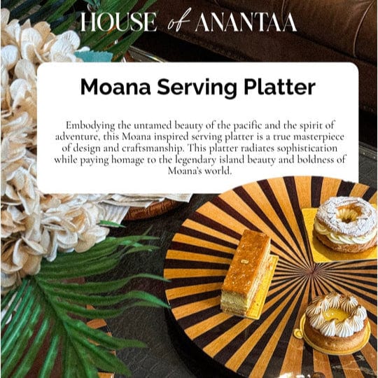 House Of Anantaa Platter & Bowl Yellow/Black Moana Serving Platter