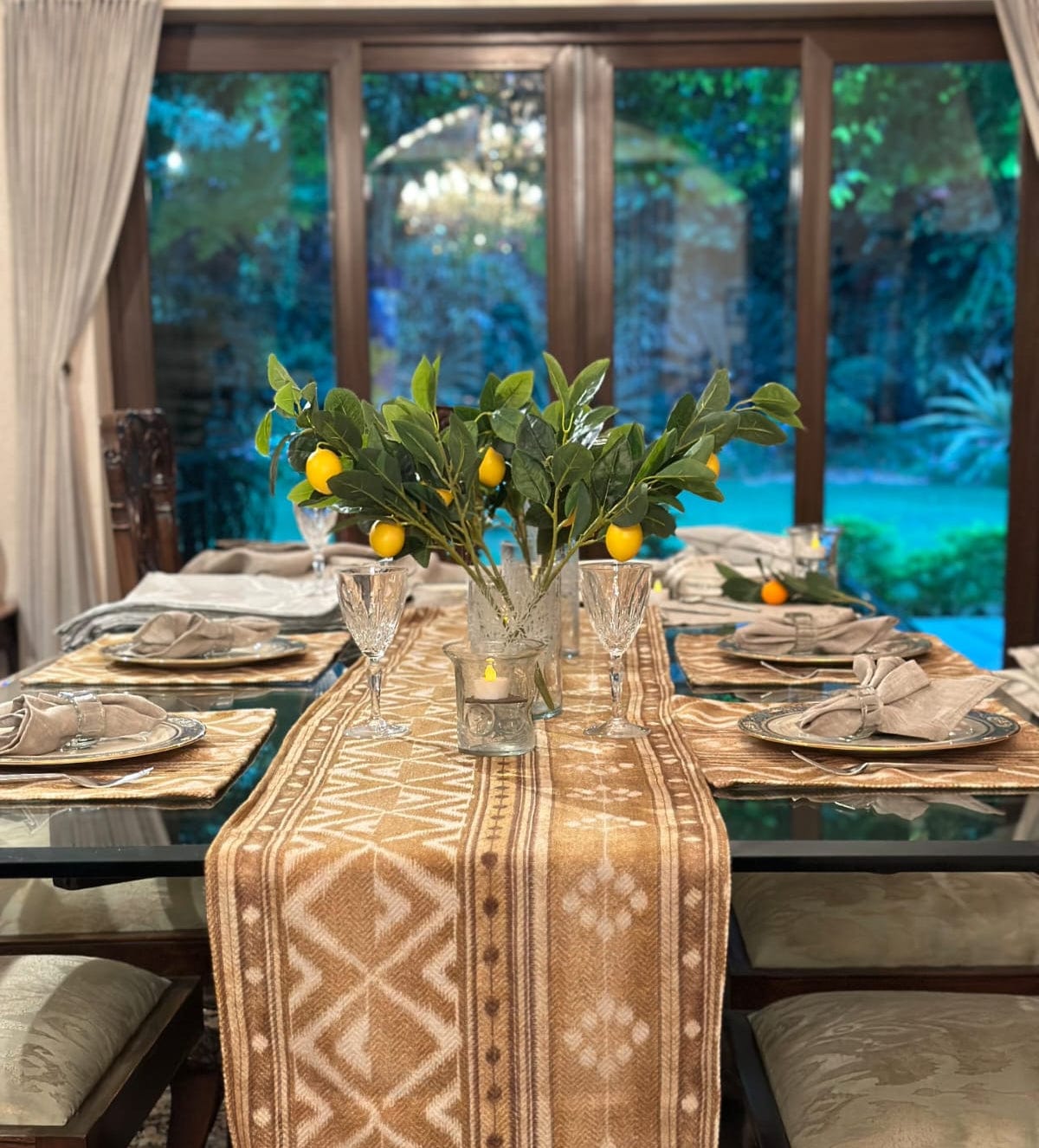 House Of Anantaa Runner Gold Chevron Gold Chevron Runner