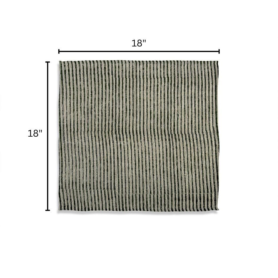 House Of Anantaa Table Mat & Napkin Green Stripes Napkin