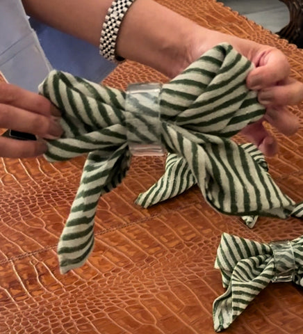 House Of Anantaa Table Mat & Napkin Green Stripes Napkin