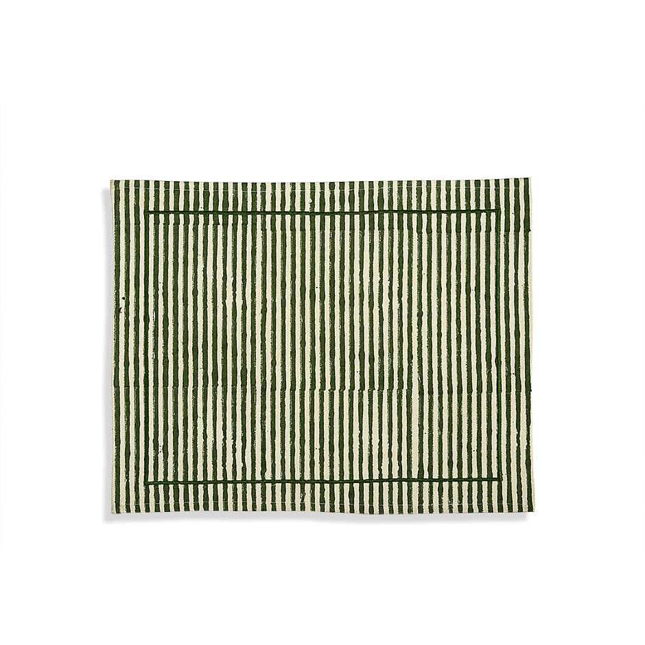 House Of Anantaa Table Mat & Napkin Green Stripes Table Mat