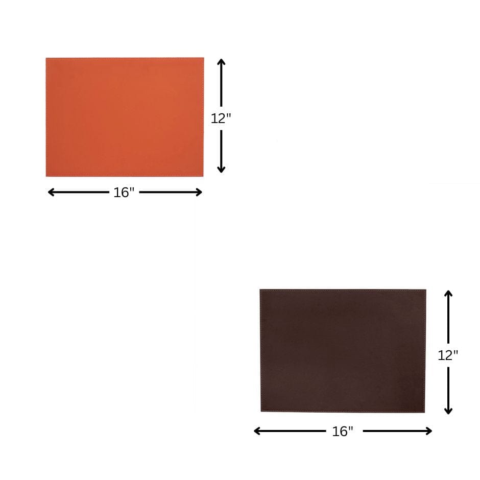 House Of Anantaa Table Mat & Napkin Reversible Leatherette Table Mat - (Brown/Orange)