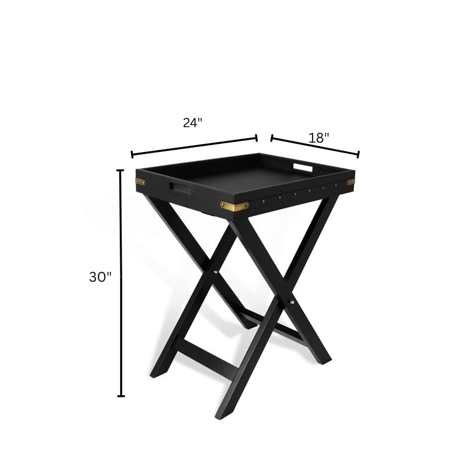 House Of Anantaa Tray Black Luxembourg Tray Table (Black)