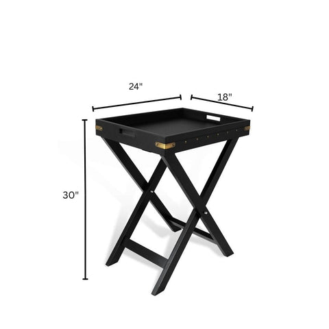 House Of Anantaa Tray Black Luxembourg Tray Table (Black)