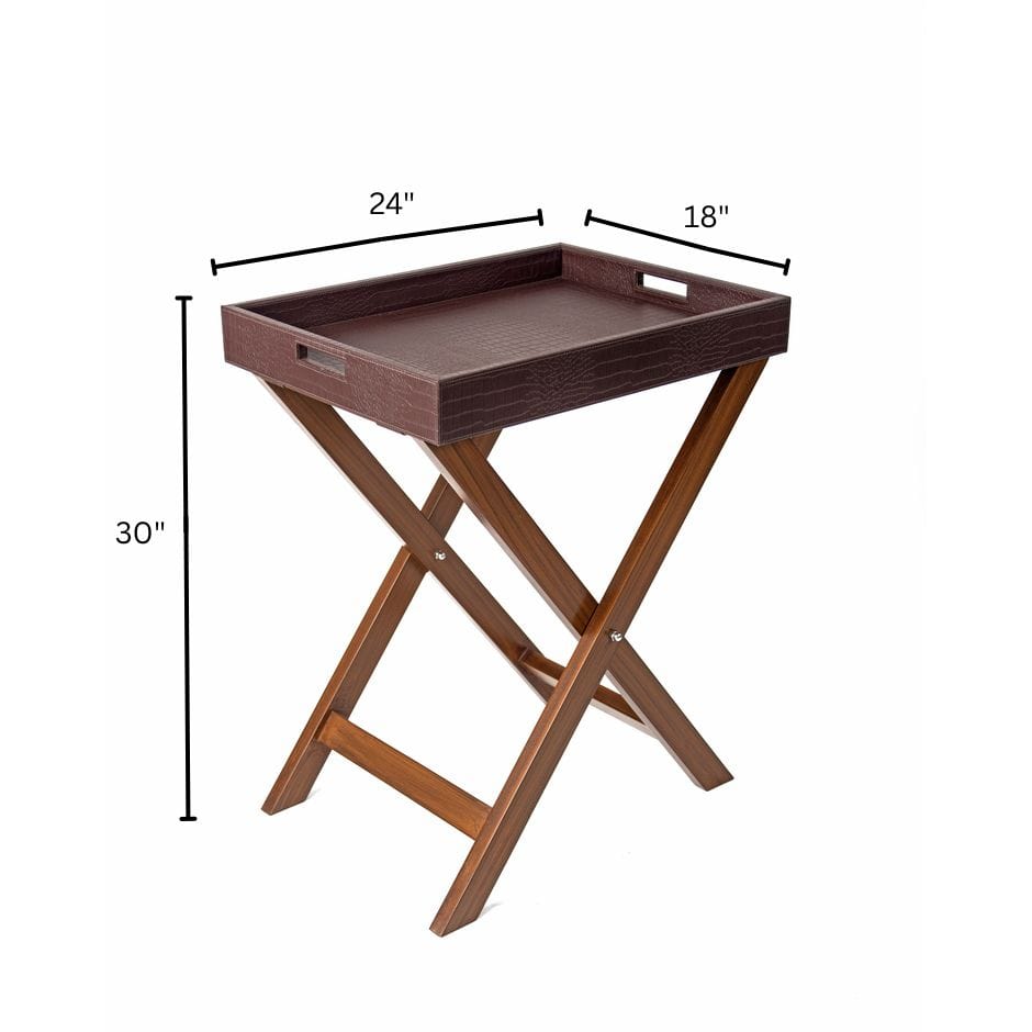 House Of Anantaa Tray Brown Luxembourg Butler Tray Table (Brown)