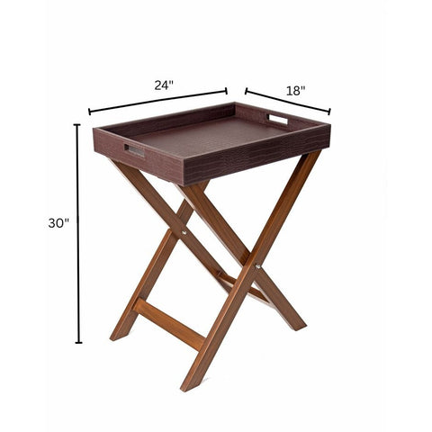 House Of Anantaa Tray Brown Luxembourg Butler Tray Table (Brown)