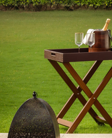 House Of Anantaa Tray Brown Luxembourg Butler Tray Table (Brown)