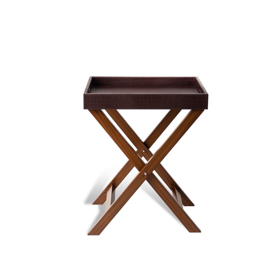 House Of Anantaa Tray Brown Luxembourg Butler Tray Table (Brown)