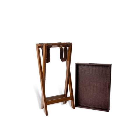 House Of Anantaa Tray Brown Luxembourg Butler Tray Table (Brown)