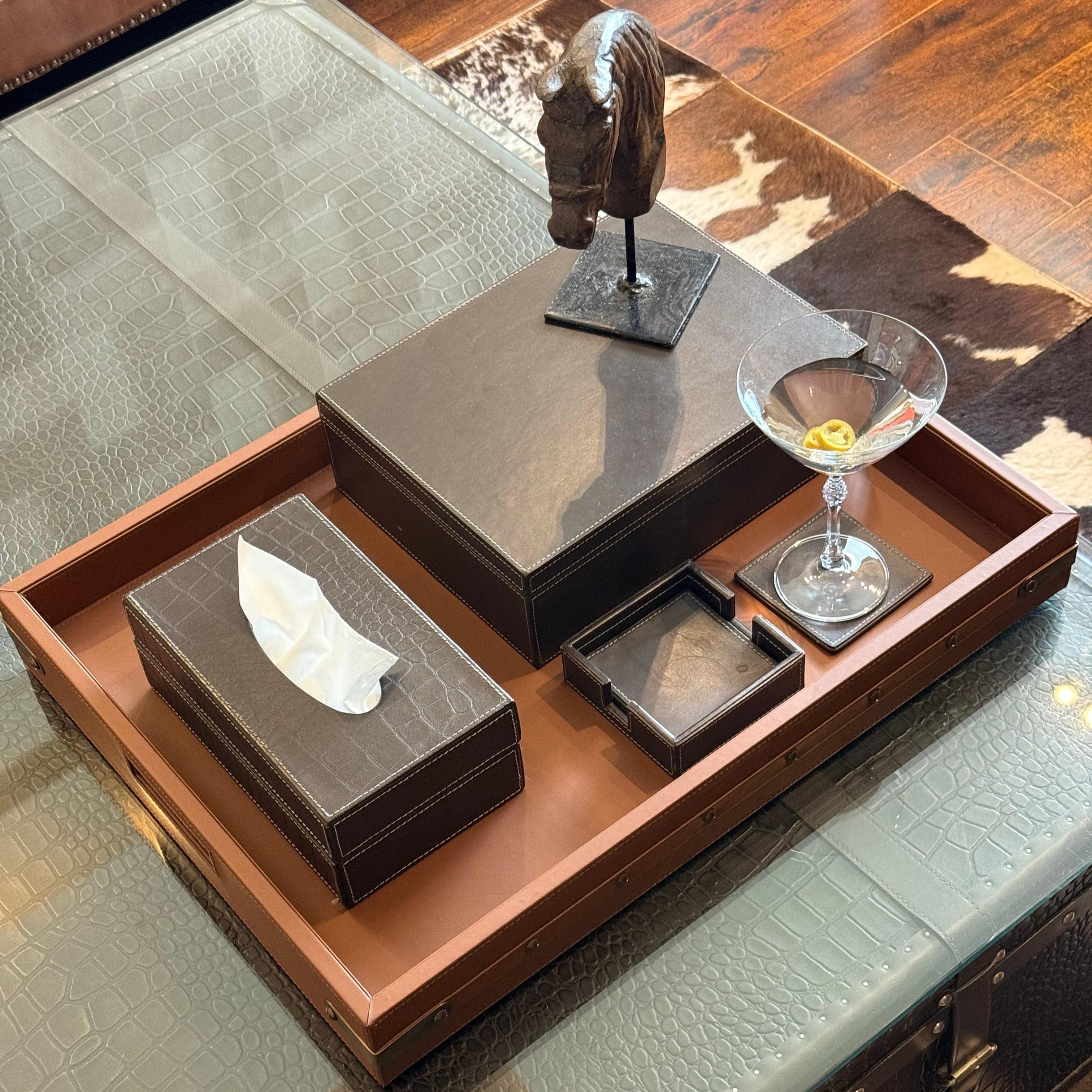 House Of Anantaa Tray Tan Luxembourg Table Organizer Tray