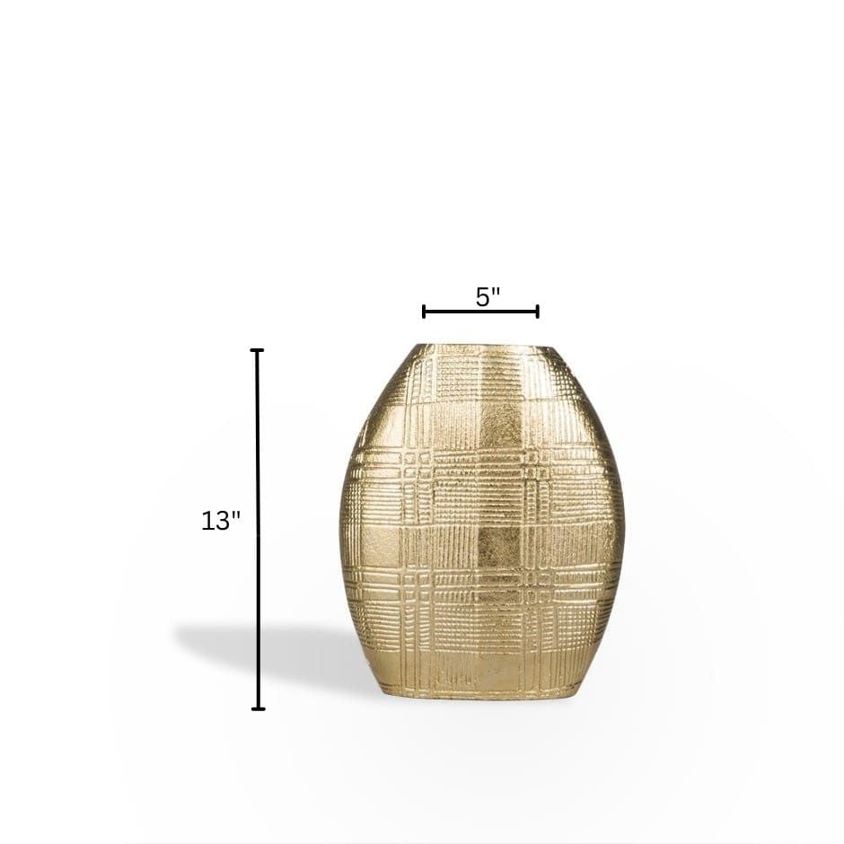 House Of Anantaa Vase & Candle Holder Gold Mandarin Vase