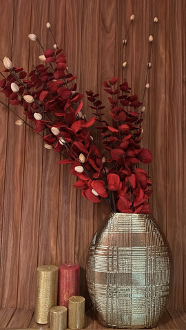 House Of Anantaa Vase & Candle Holder Gold Mandarin Vase