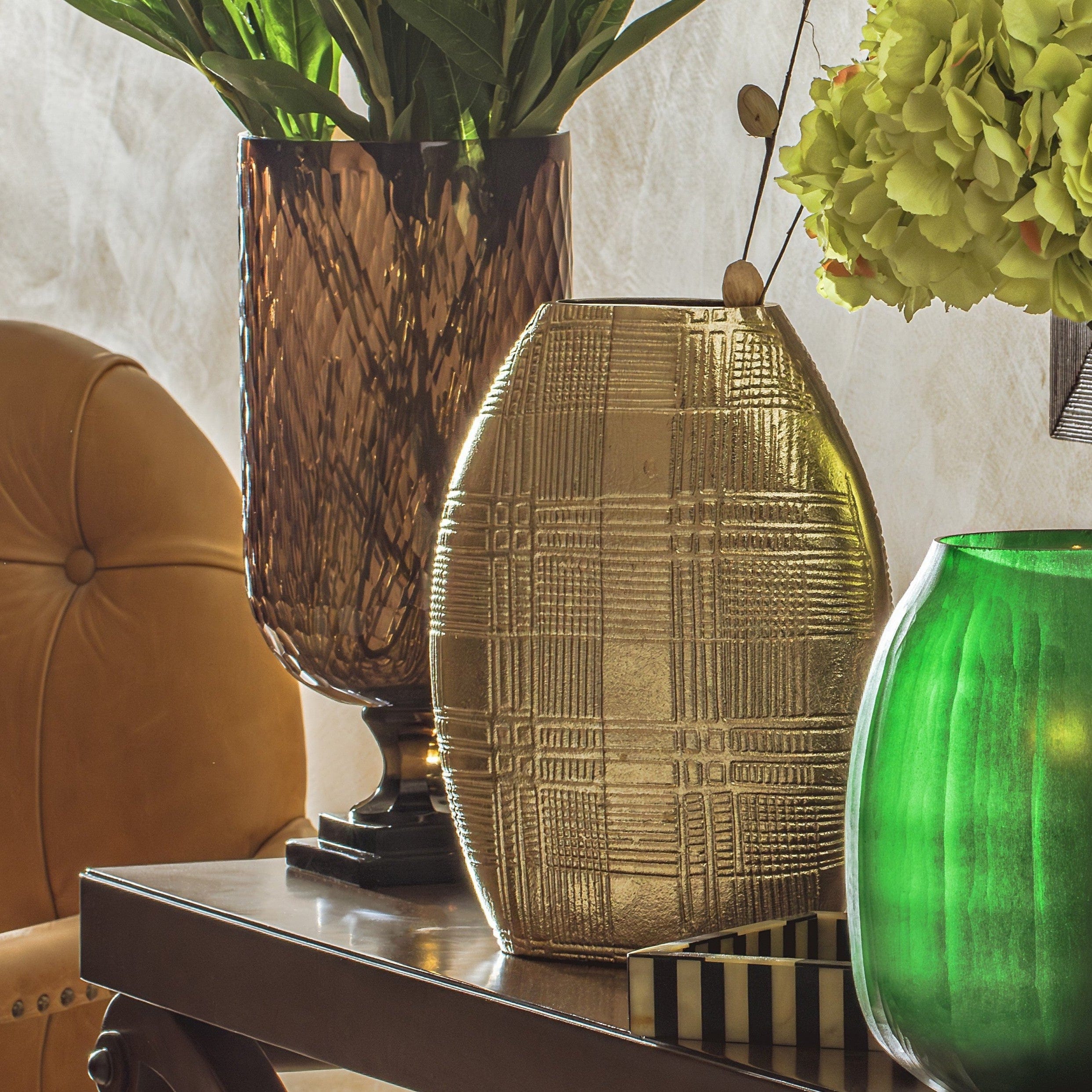 House Of Anantaa Vase & Candle Holder Gold Mandarin Vase