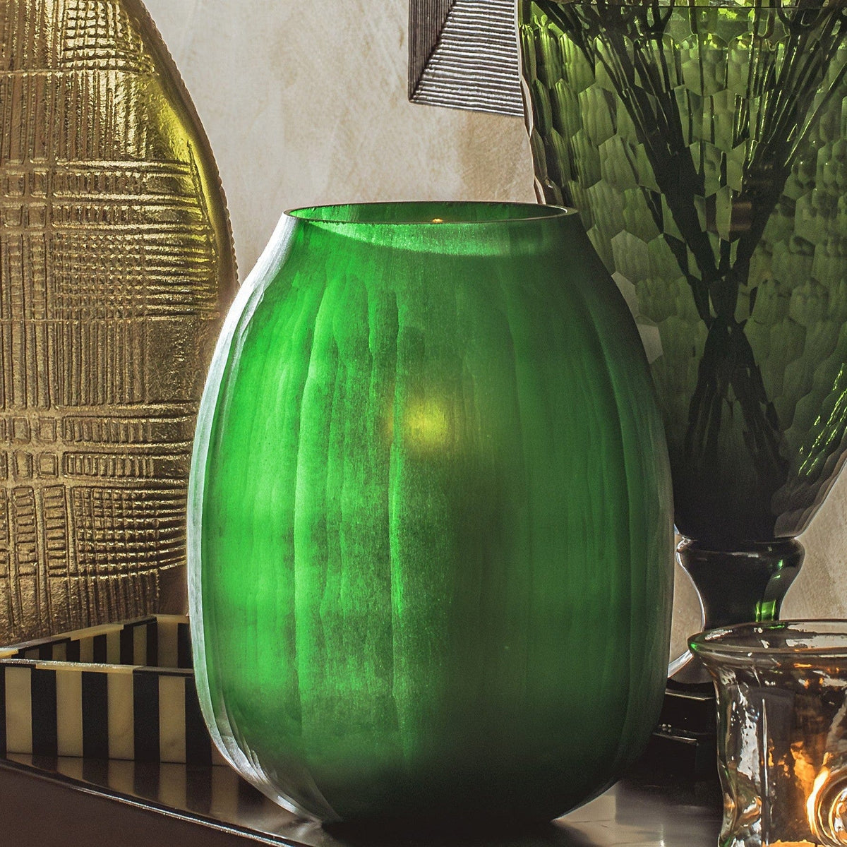 House Of Anantaa Vase & Candle Holder Green Enchanted Candle Holder & Vase (Green)