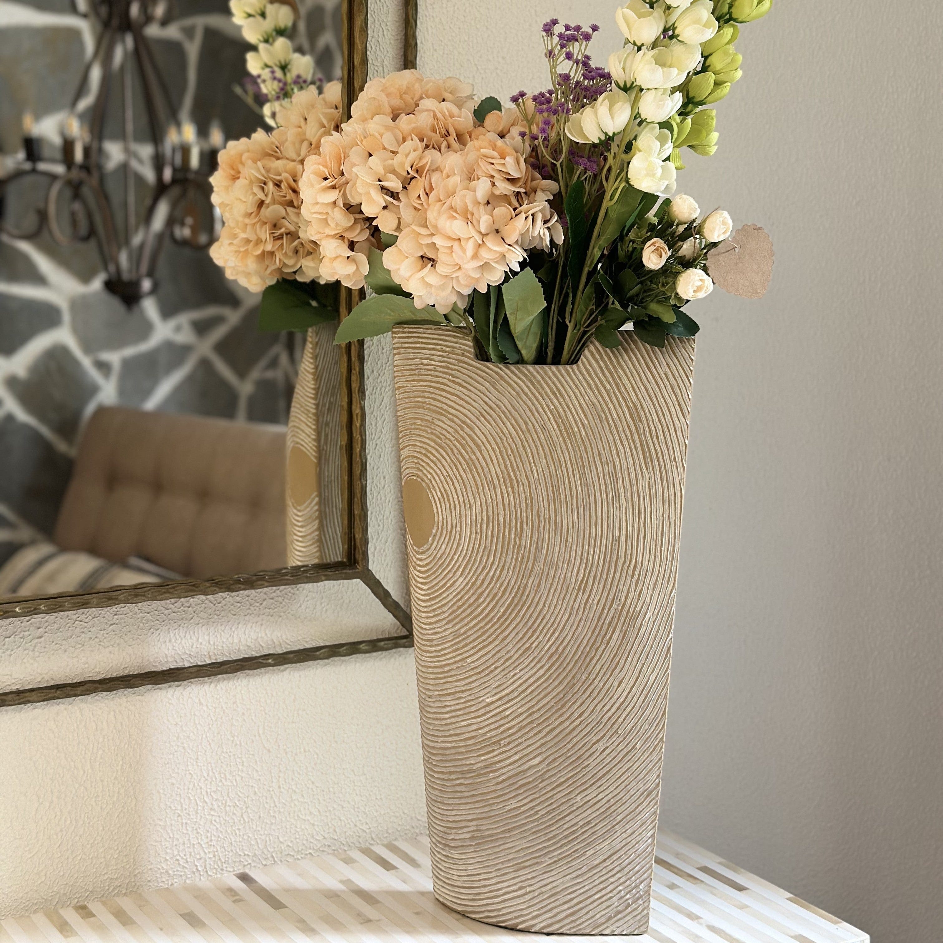 House Of Anantaa Vase & Candle Holder Ivory Jardin Vase