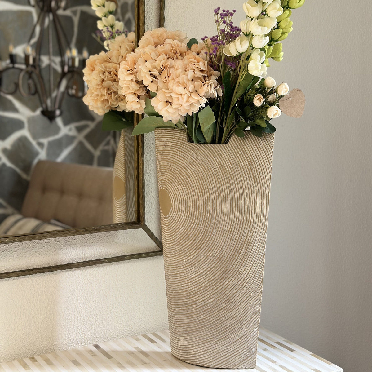 House Of Anantaa Vase & Candle Holder Ivory Jardin Vase