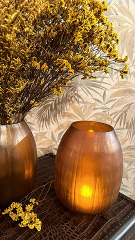 House Of Anantaa Vase & Candle Holder Orange Enchanted Candle Holder & Vase (Orange)