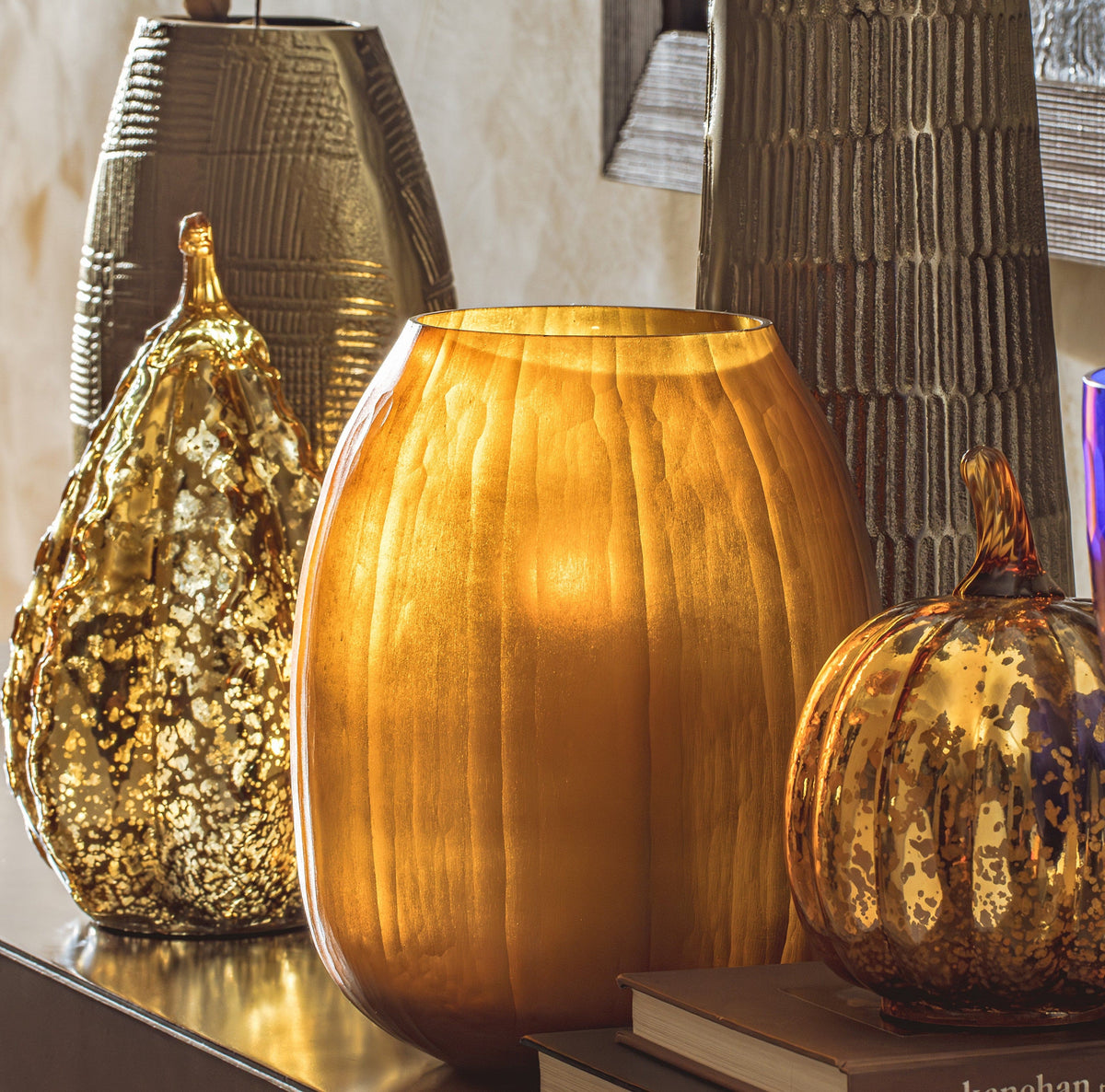 House Of Anantaa Vase & Candle Holder Orange Enchanted Candle Holder & Vase (Orange)