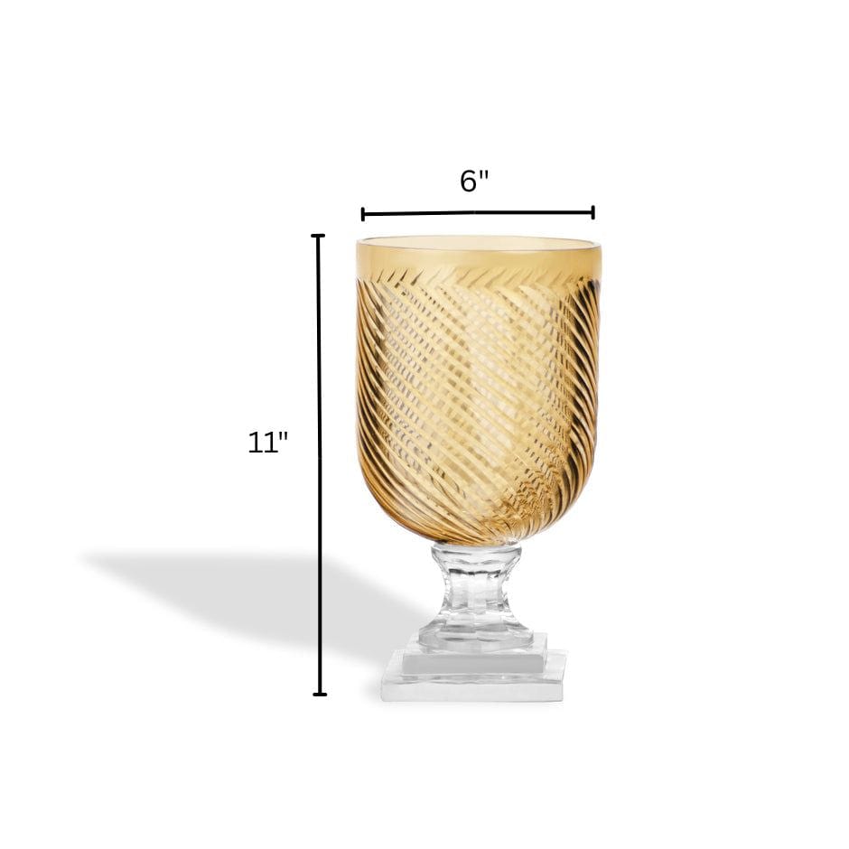 House Of Anantaa Vase & Candle Holder Smoke Diamond Hurricane