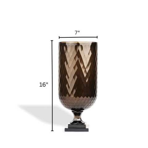 House Of Anantaa Vase & Candle Holder Smoke Smoke Hurricane
